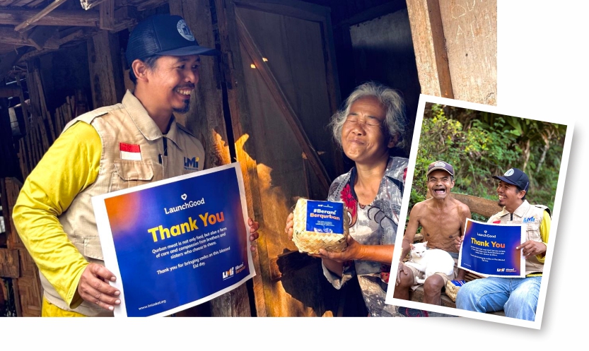 Woman holding donation box